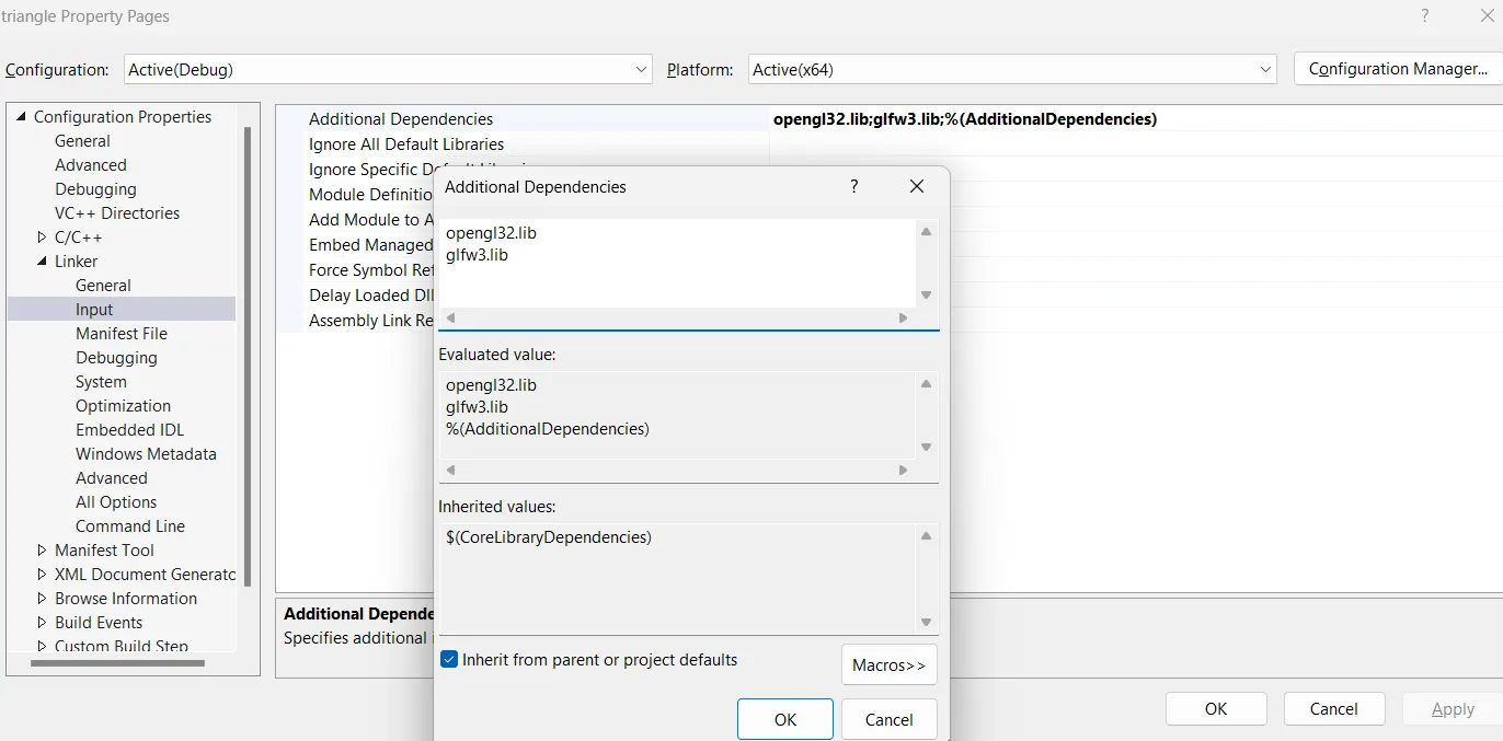 Captura de pantalla de la configuración de las propiedades del proyecto