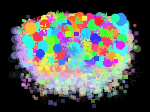 Múltiples partículas con explosión